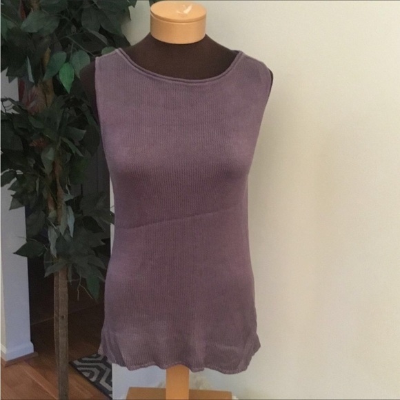 Gloria Vanderbilt tank top Womans large purple crewneck sleeveless summe… - Picture 1 of 10